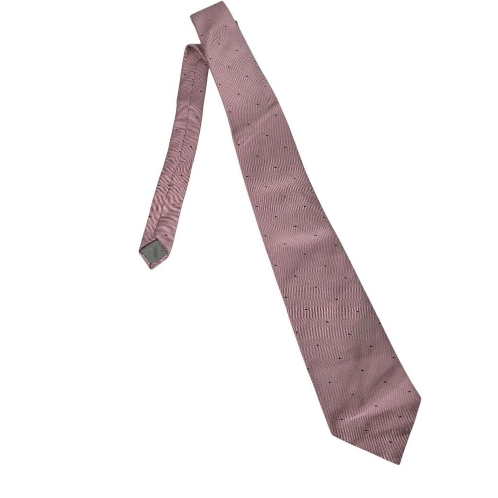 Chrisian Dior Men's 58" Pink Blue Polka Dot 100% Silk Neck Tie Designer USA Made